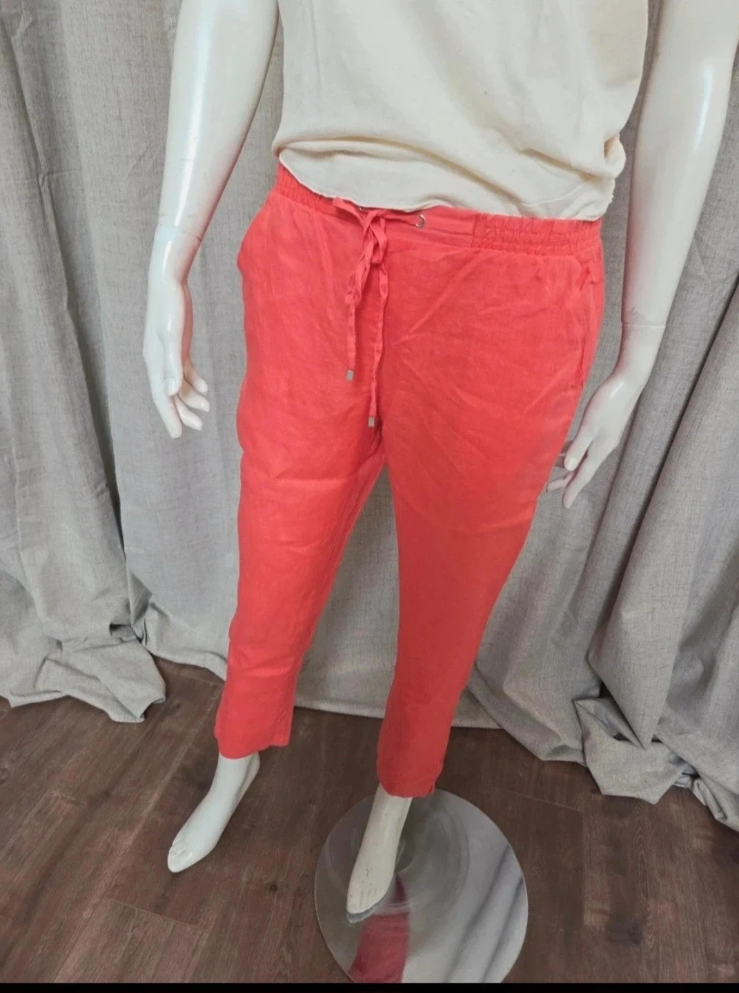 Pantalon rose corail en lin S club med